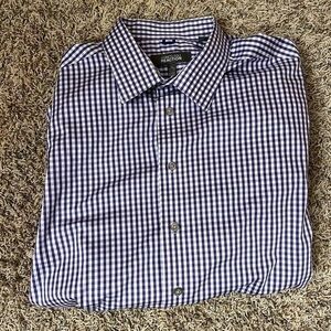 Kenneth Cole Reaction Purple Plaid Button Down Sz XL